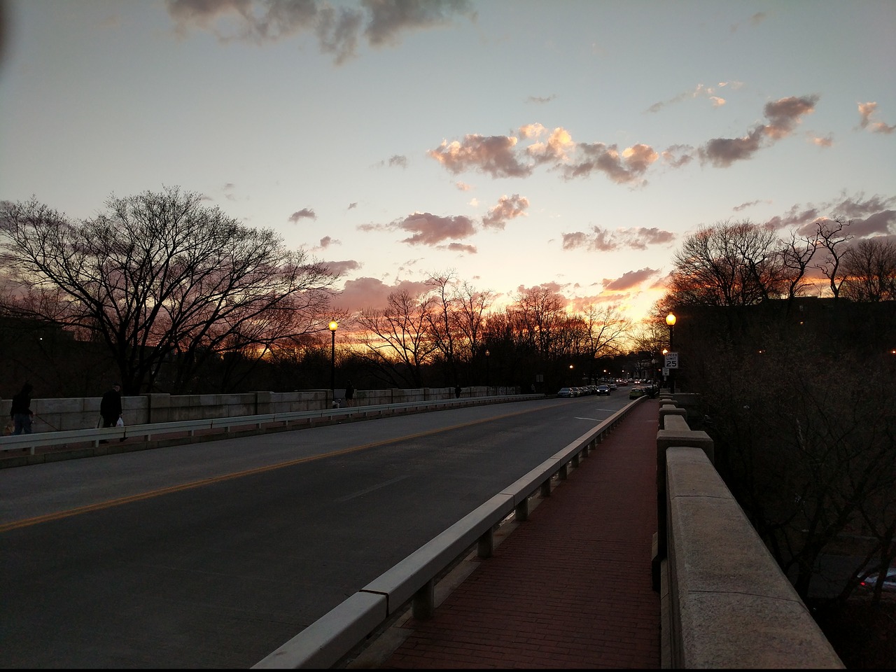 bridge sunset winter free photo