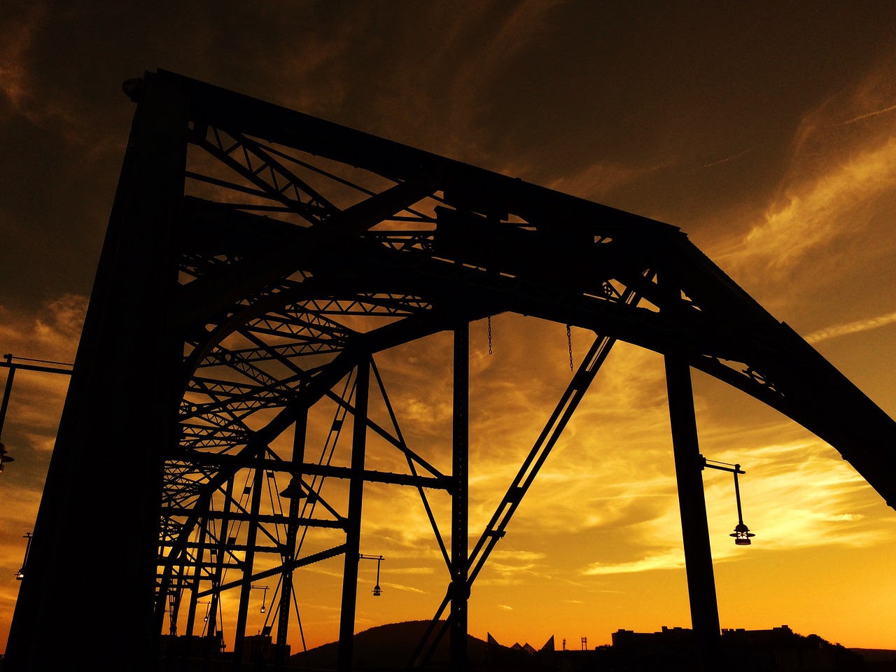 bridge sunset dusk free photo