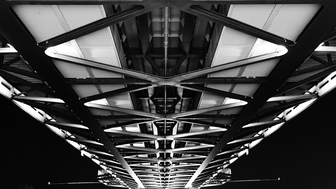 bridge iron construction symmetry free photo