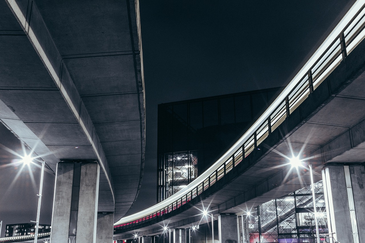 bridge lights city free photo