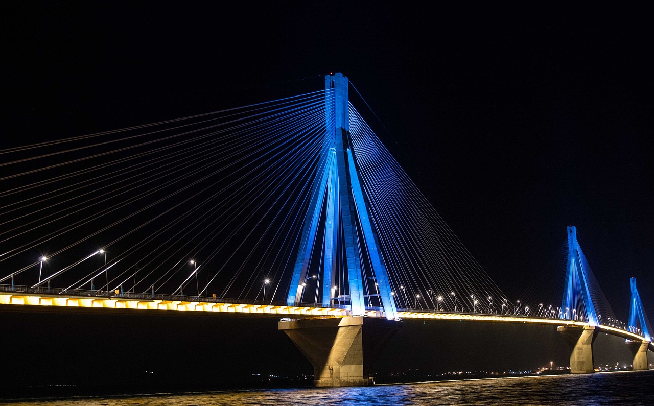 bridge night dark free photo