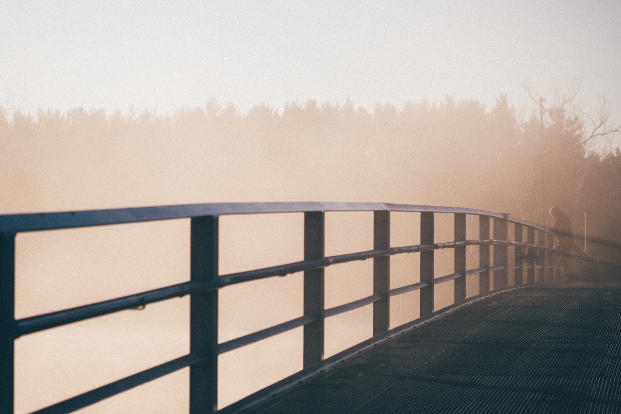 bridge fog foggy free photo