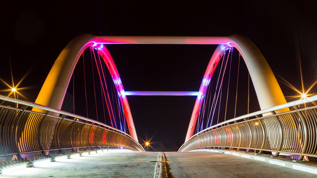 bridge architecture lights free photo