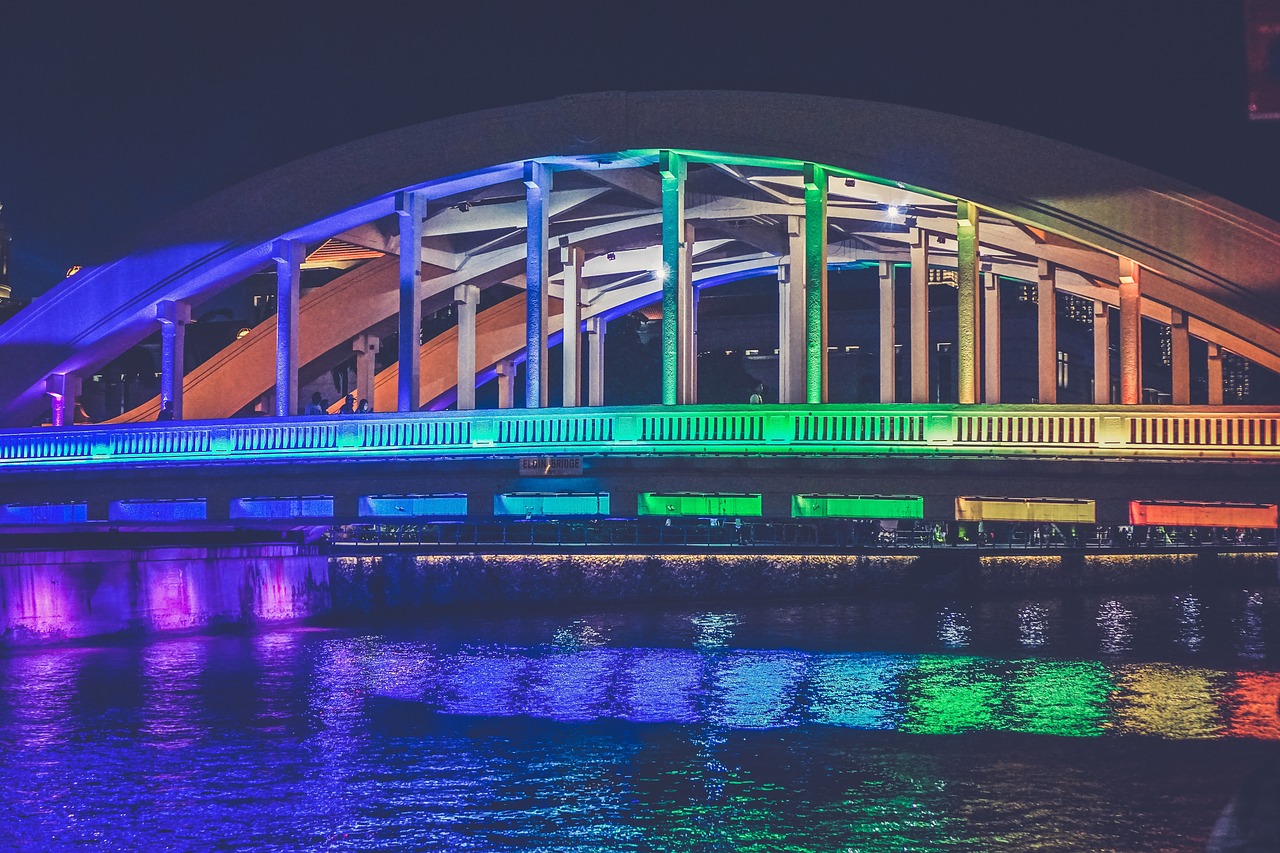 bridge architecture lights free photo