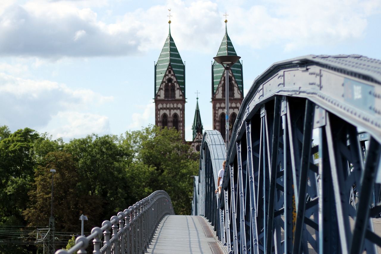 bridge blue bridge freiburg free photo