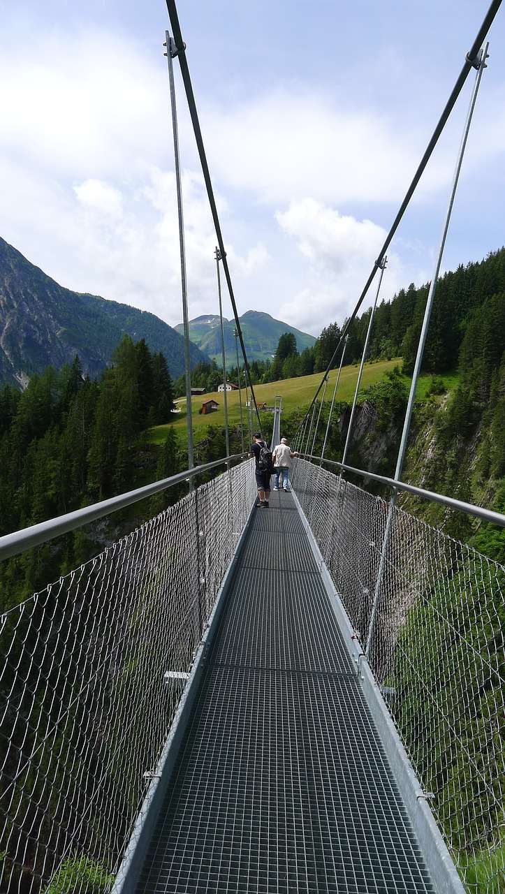 bridge mountains nature free photo