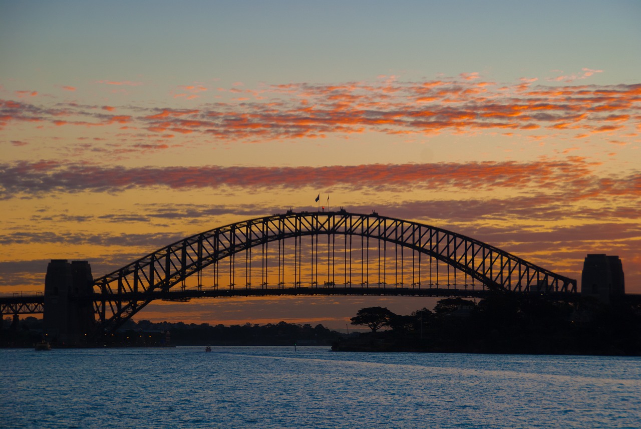 bridge sunset landscape free photo