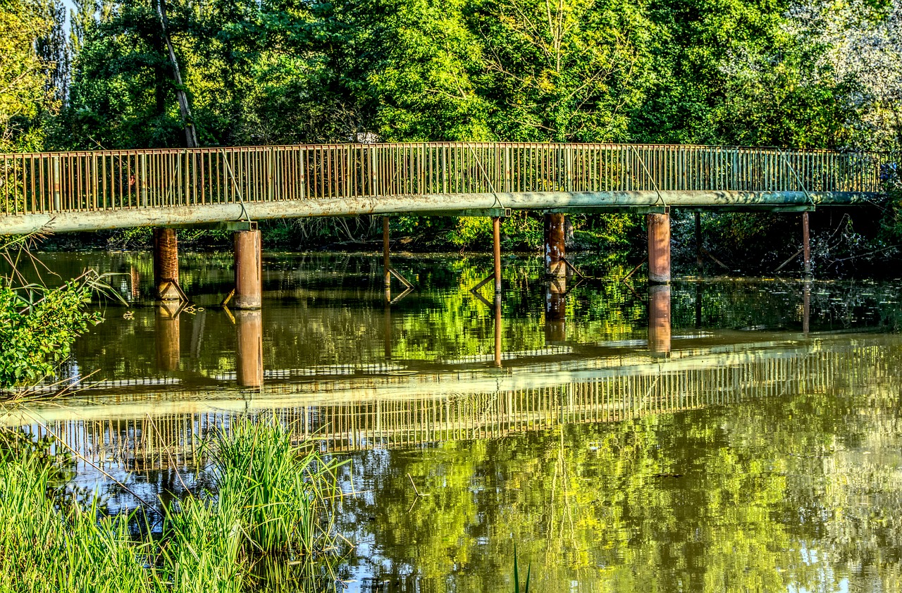 bridge water mirroring free photo
