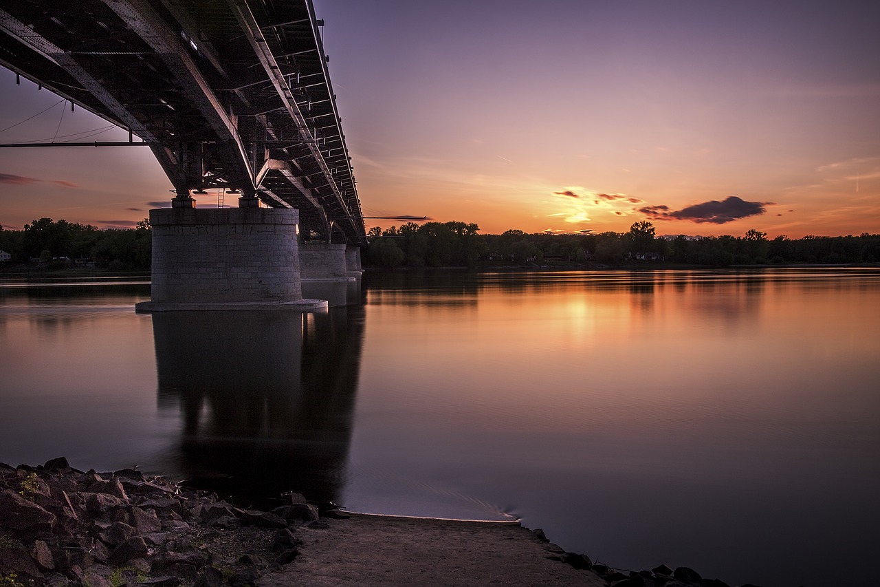 bridge dawn dusk free photo