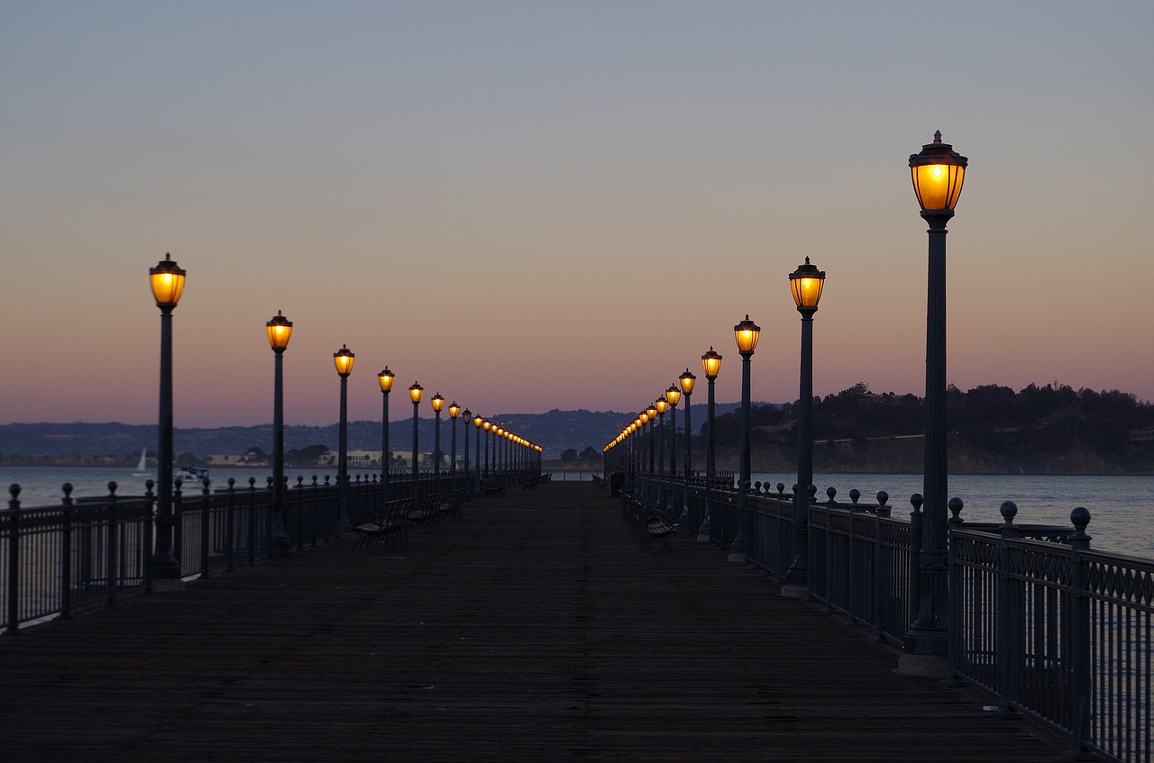 bridge lanterns architecture free photo