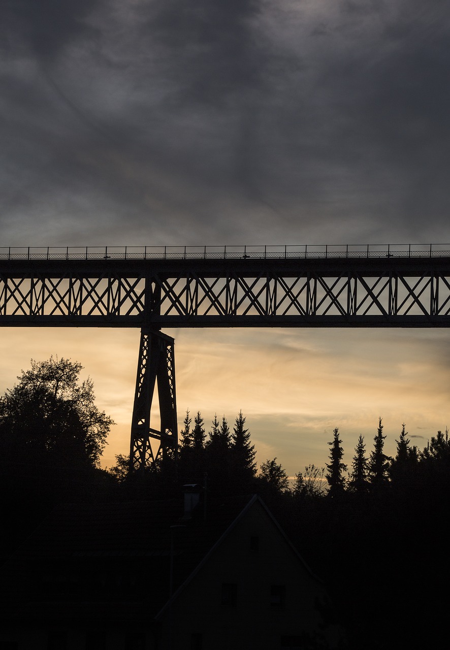 bridge silhouette evening free photo