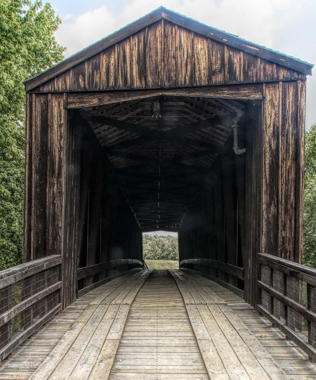 bridge covered wooden free photo