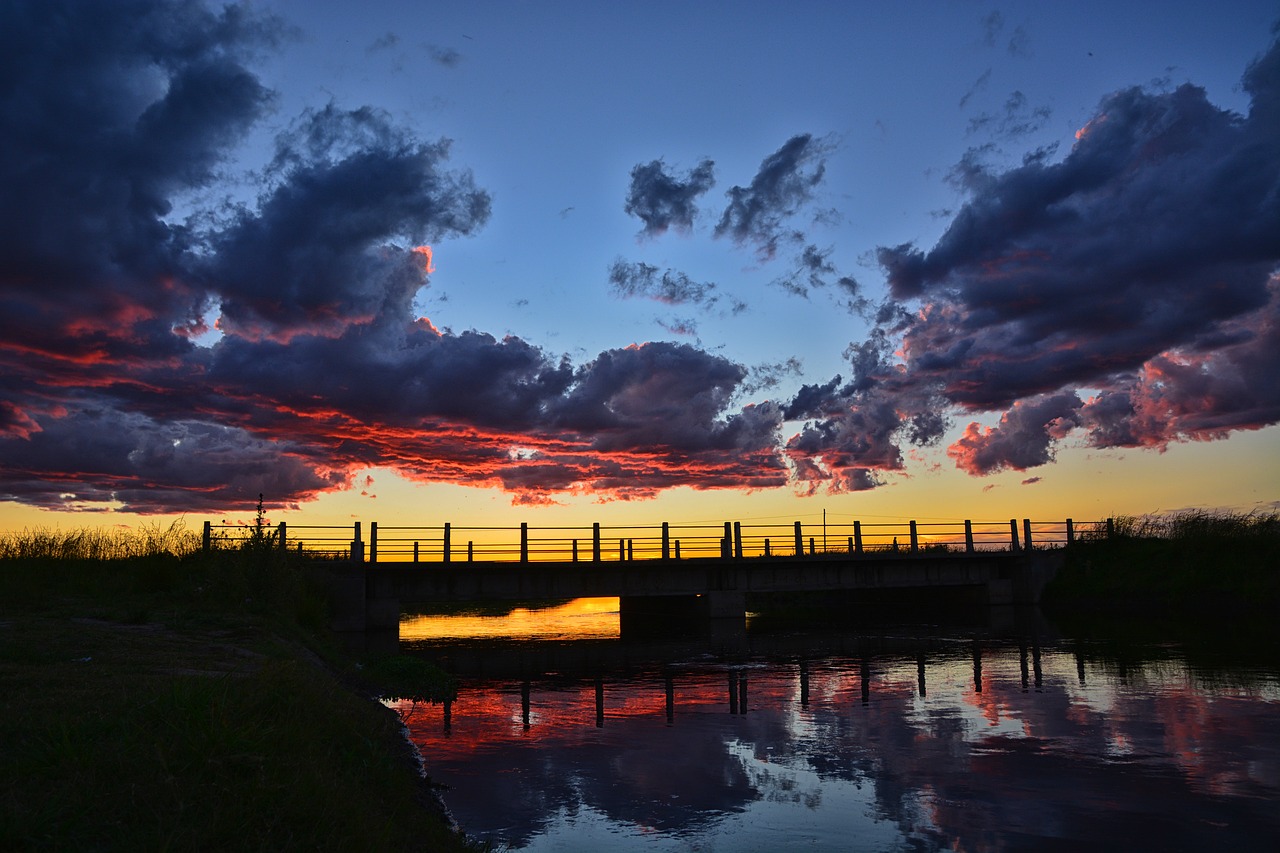 bridge sunset sun free photo