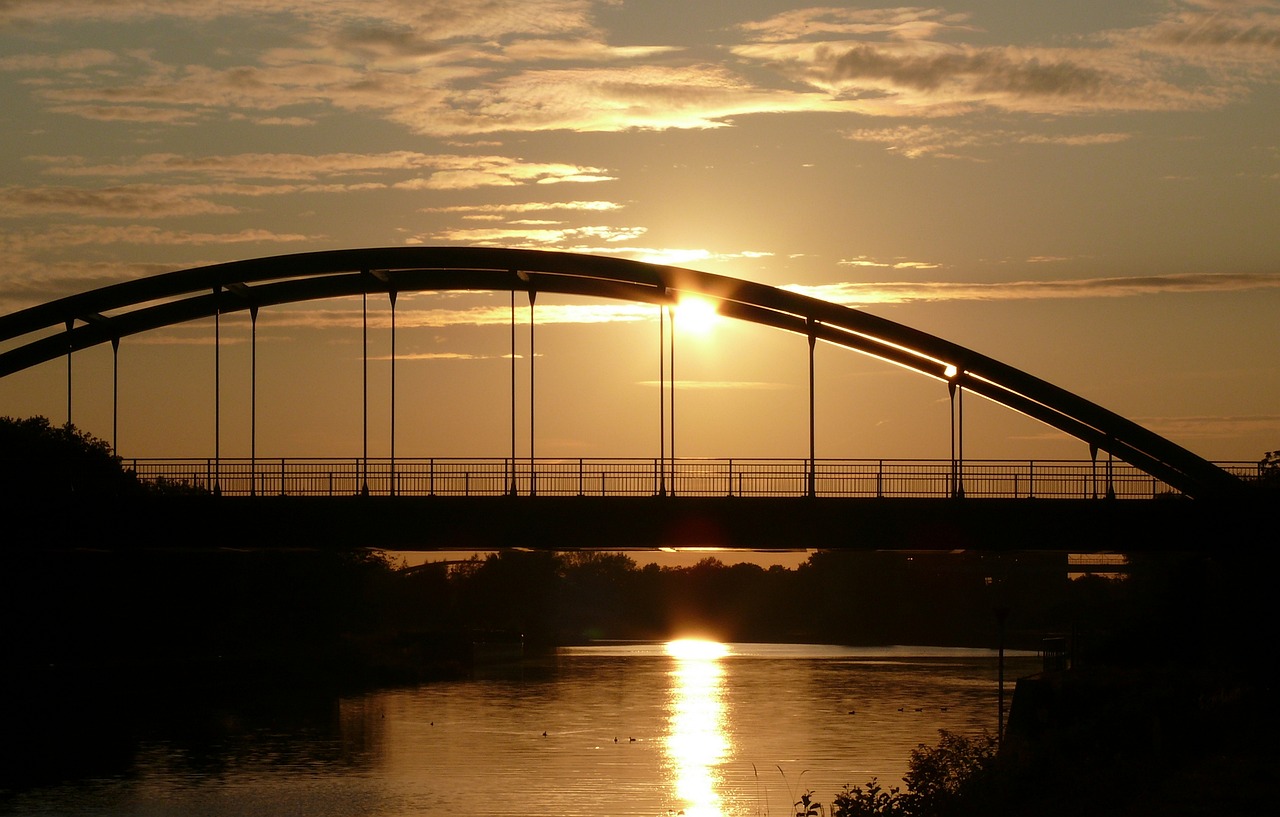 bridge sky sunset free photo