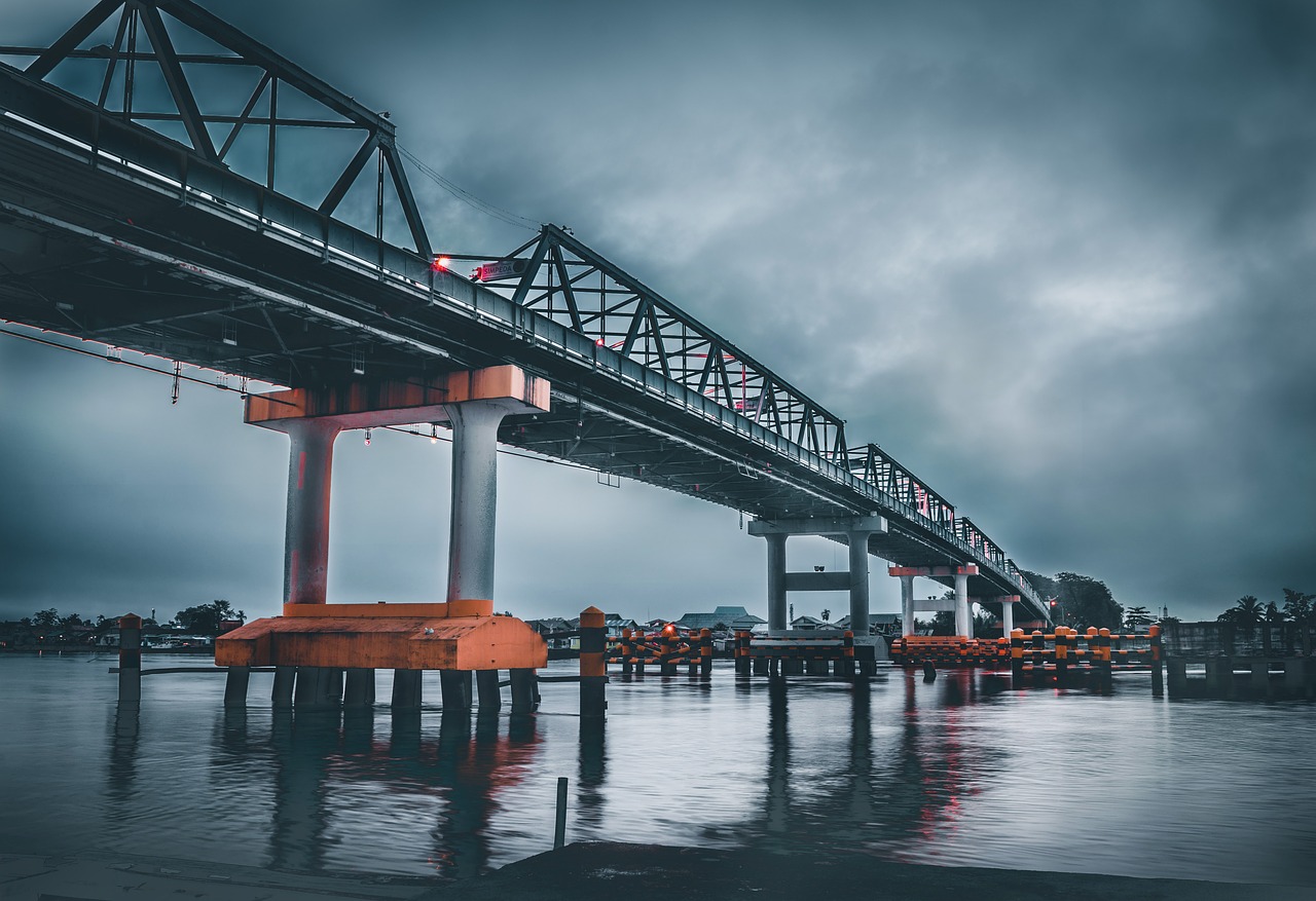 bridge water river free photo