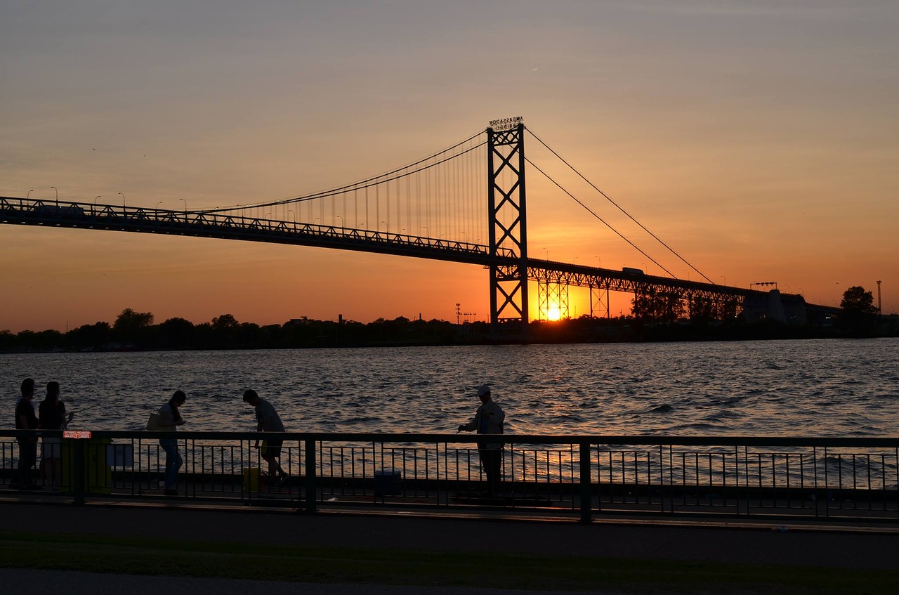 bridge water suspension bridge free photo