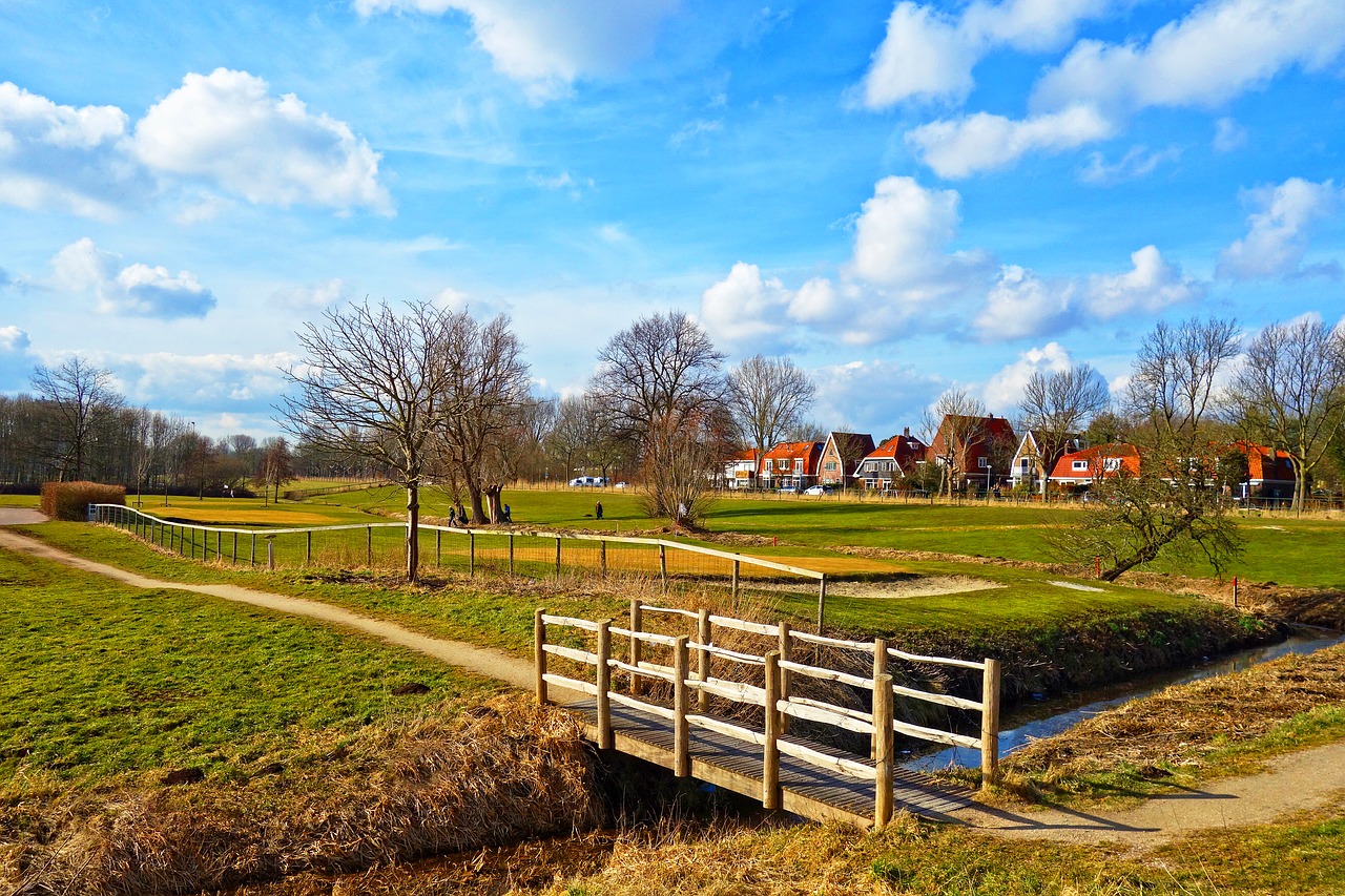 bridge field footpath free photo