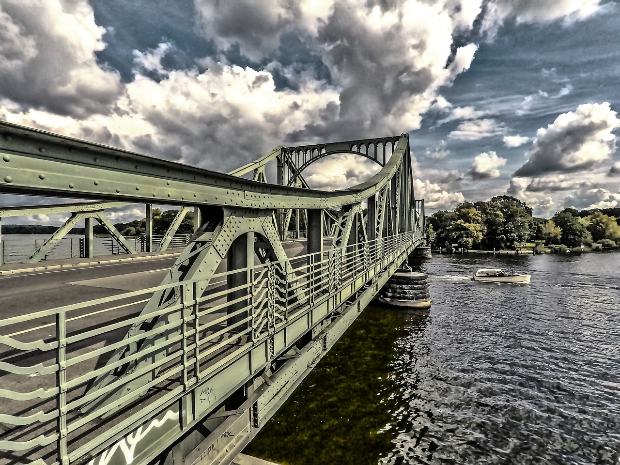 bridge waters sky free photo
