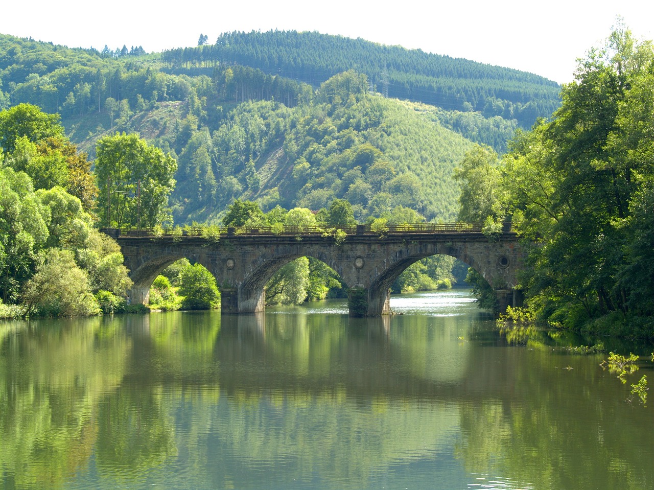 bridge waters river free photo