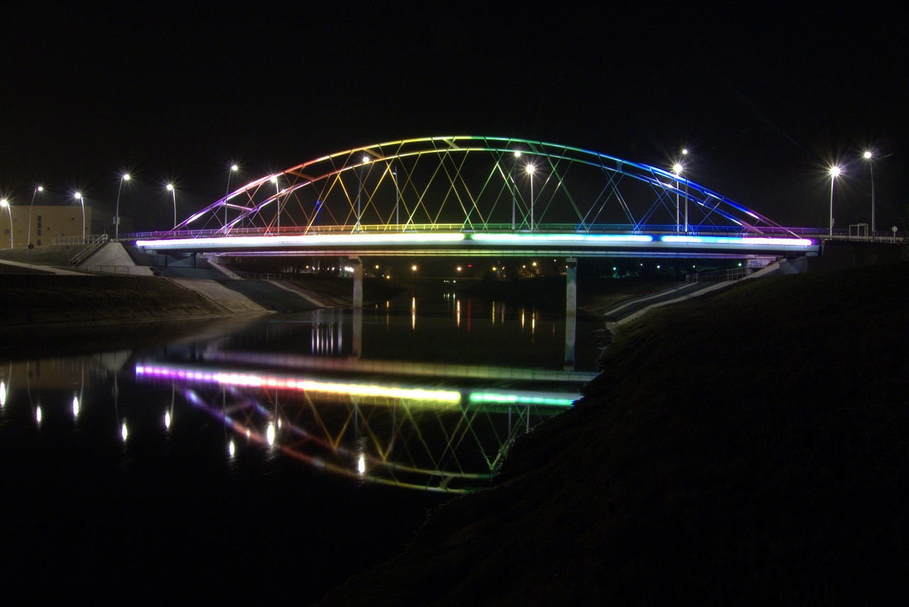 bridge light lit free photo