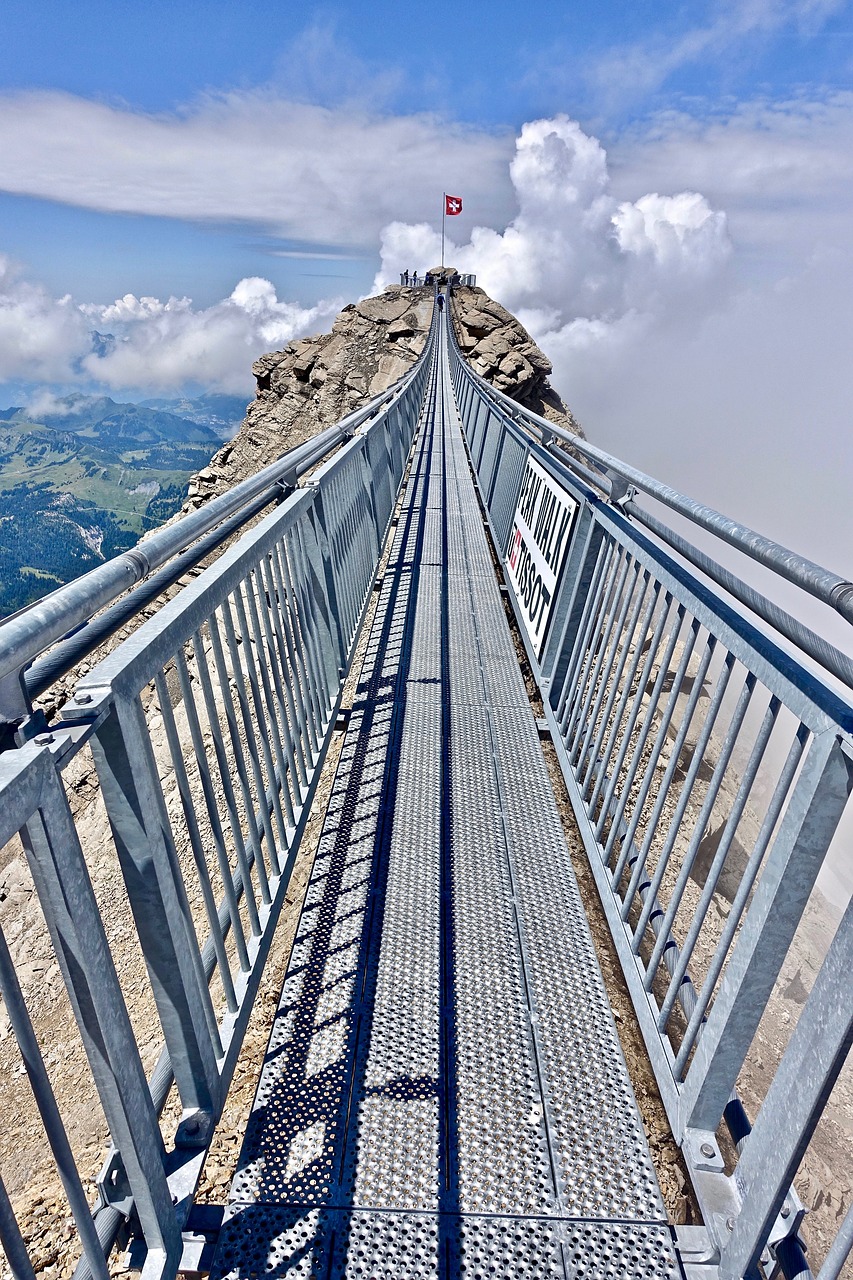 bridge  mountains  switzerland free photo