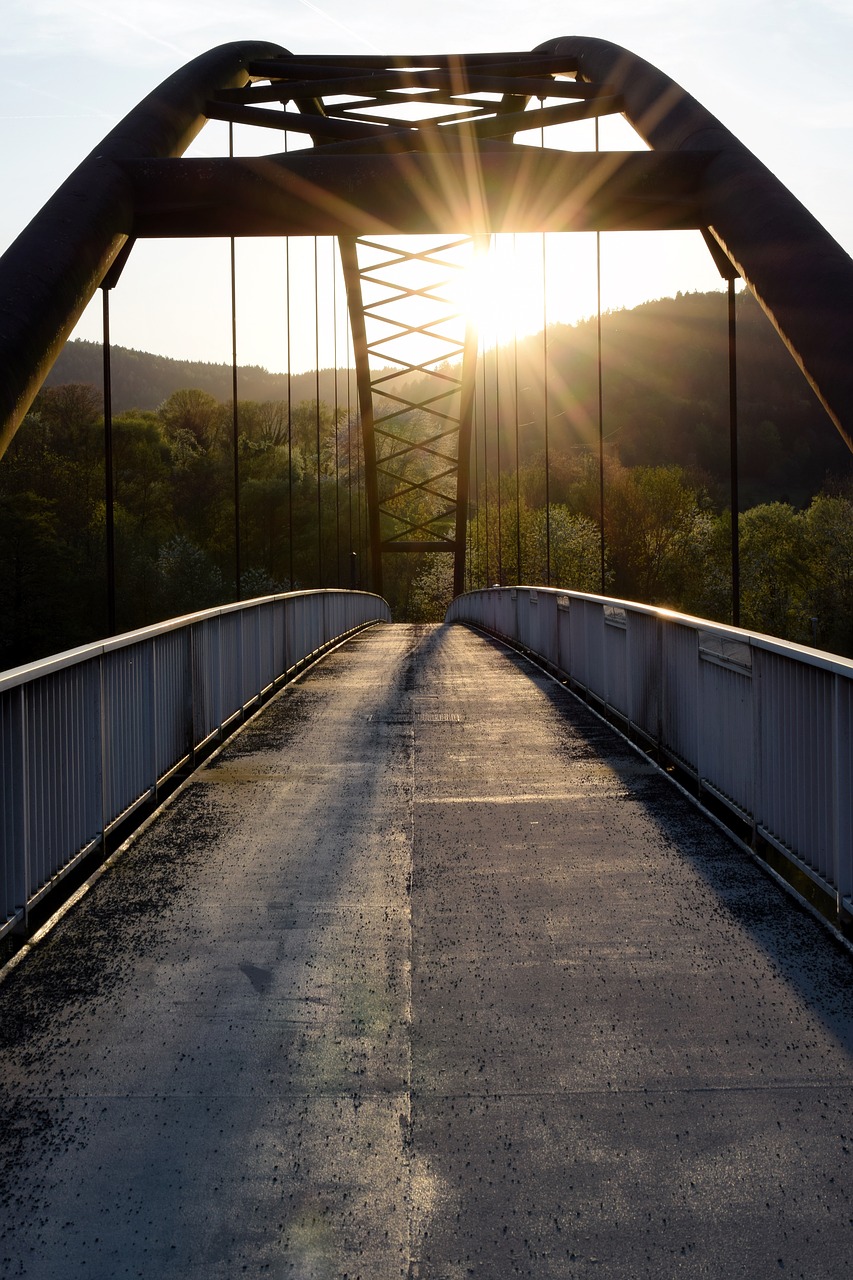 bridge  sunset  arch free photo