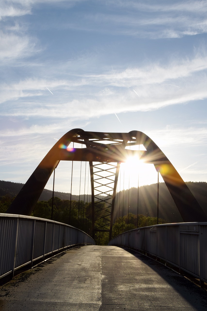 bridge  sunset  arch free photo