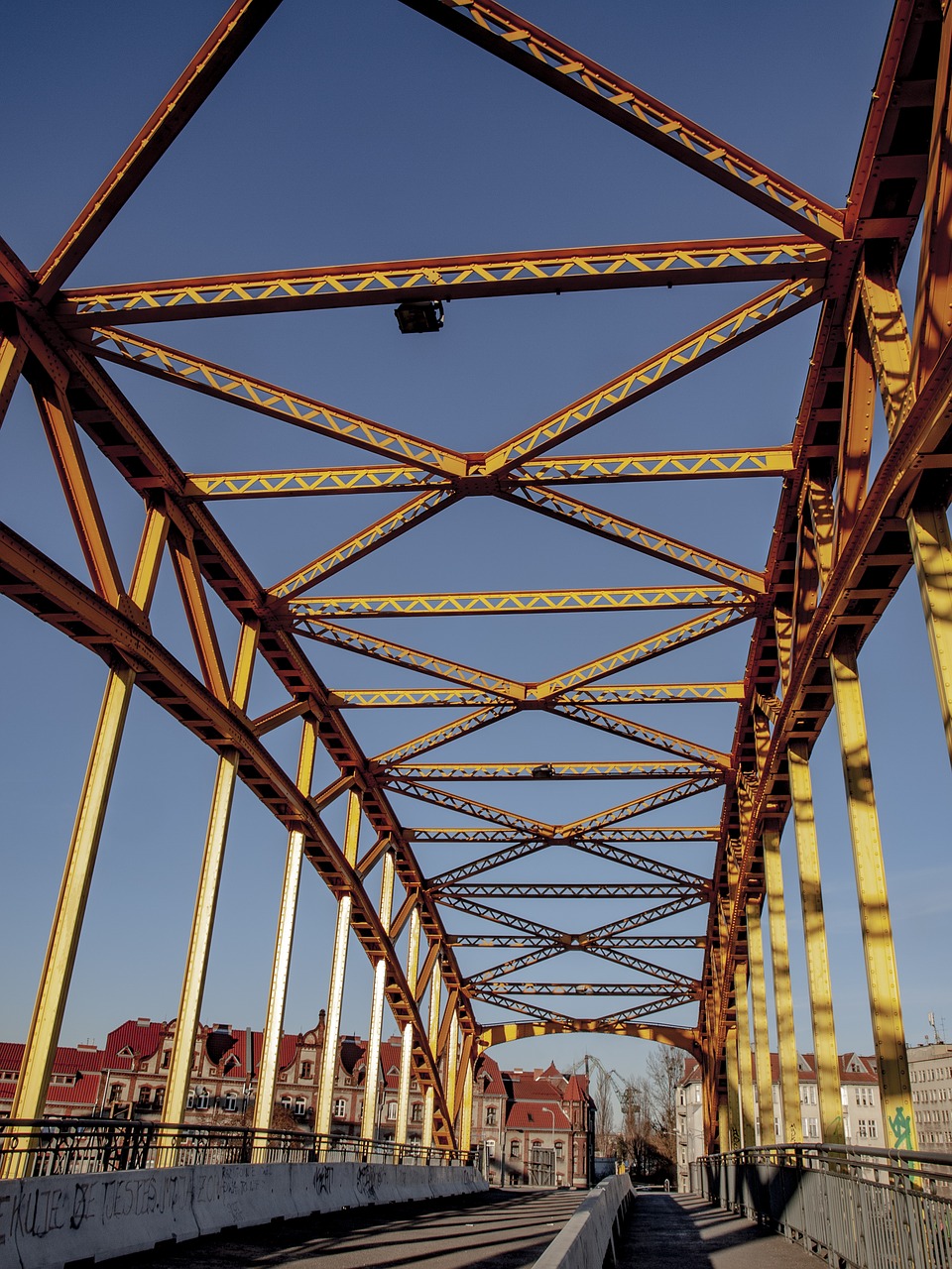 bridge  yellow  footbridge free photo