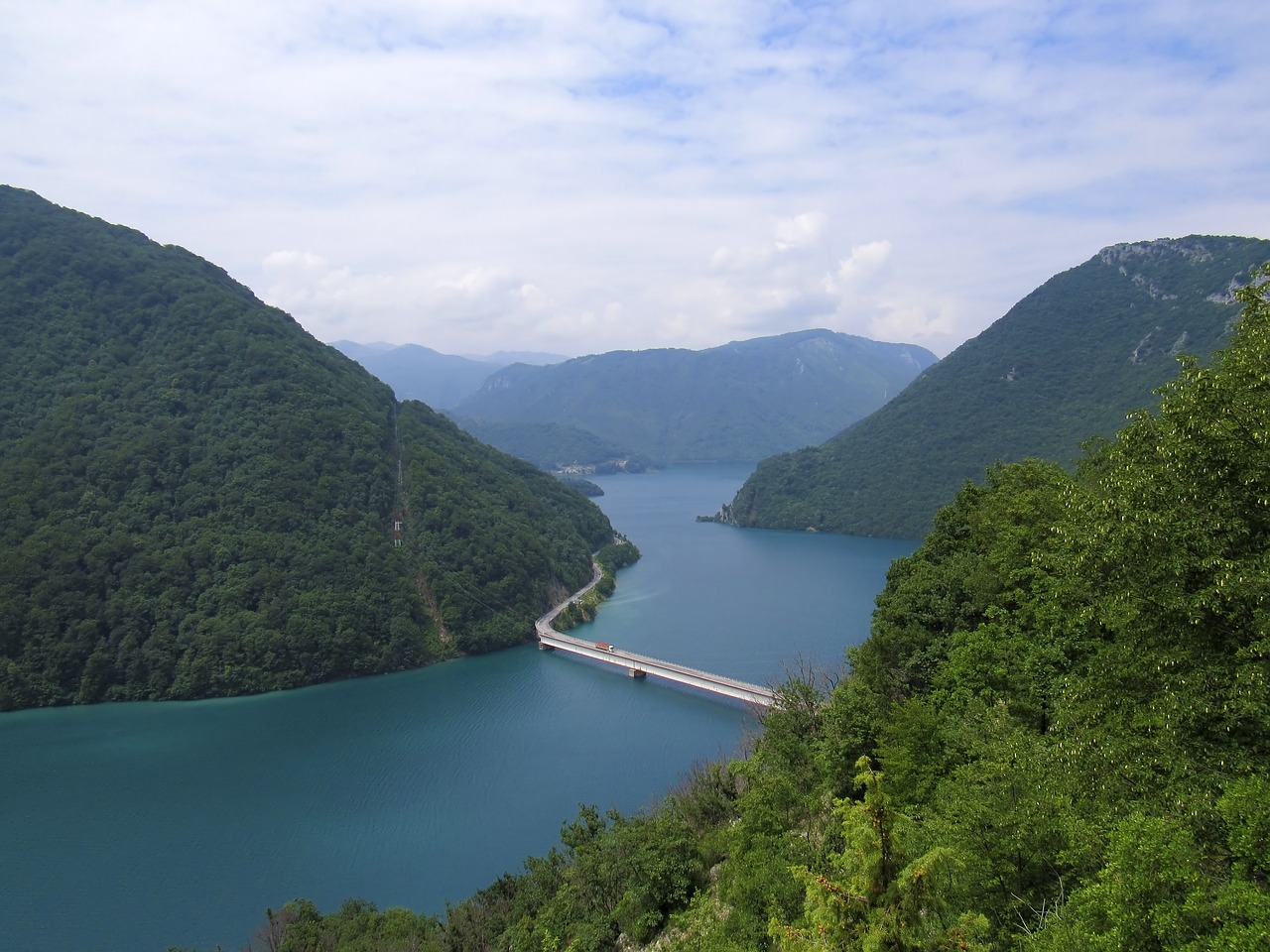 bridge  water  lake free photo