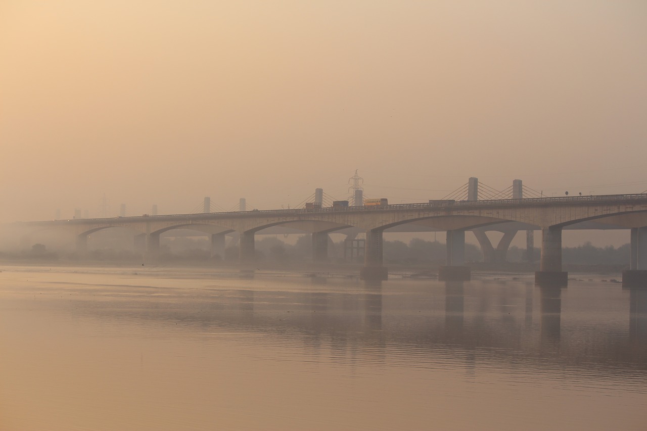 bridge  fog  sea free photo