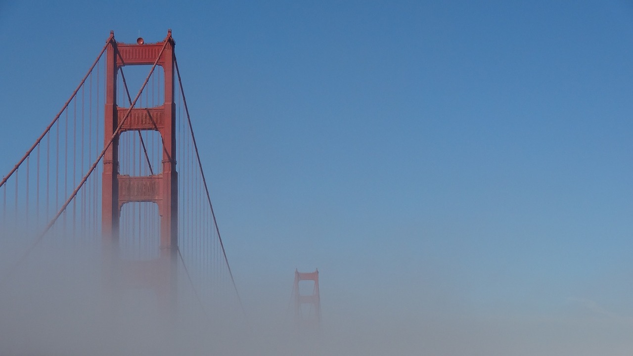 bridge  golden gate  fog free photo