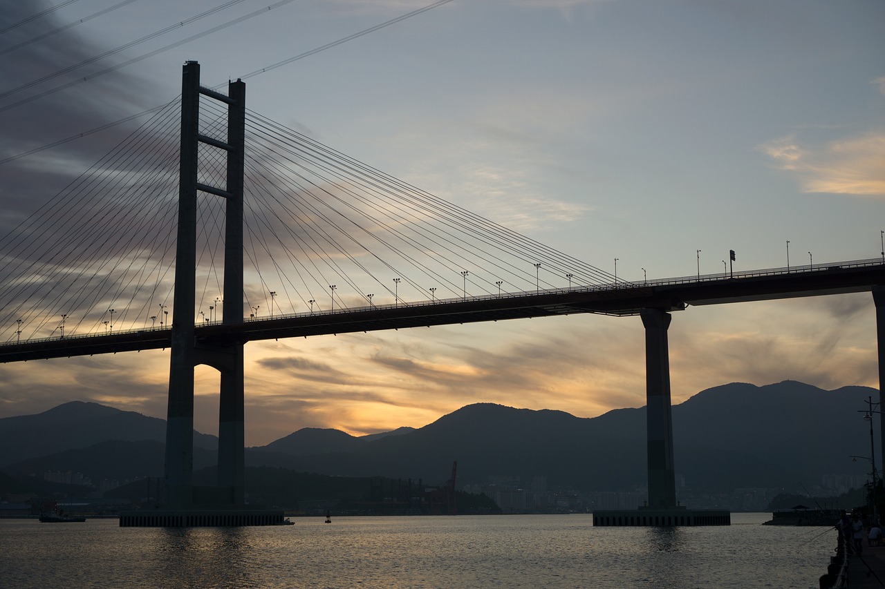 bridge  silhouette  sky free photo