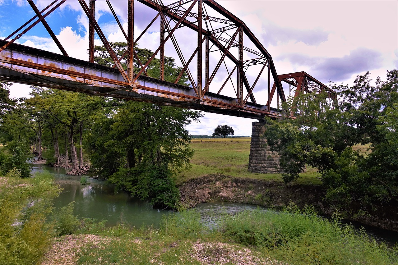bridge  rusted  river free photo