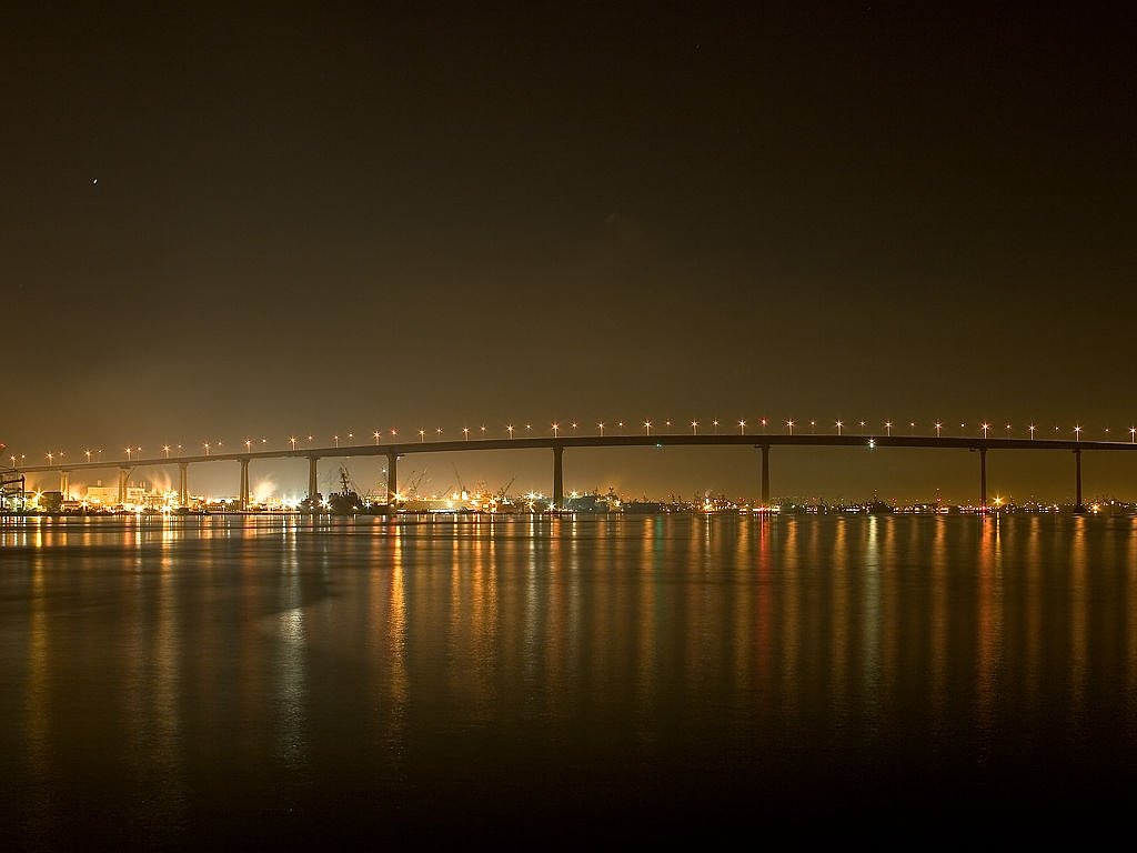 bridge evening night free photo