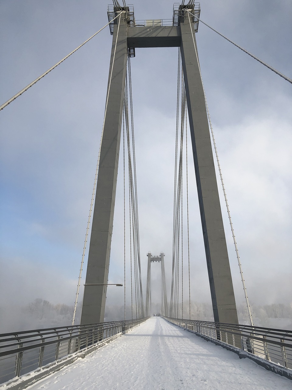 bridge  fog  krasnoyarsk free photo