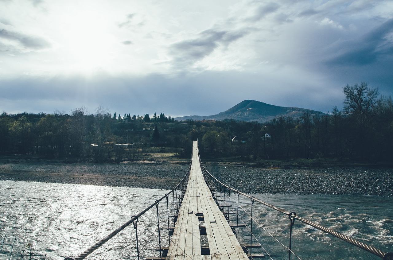 bridge  pendant  river free photo