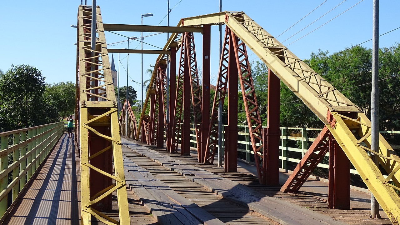 bridge yellow wood free photo