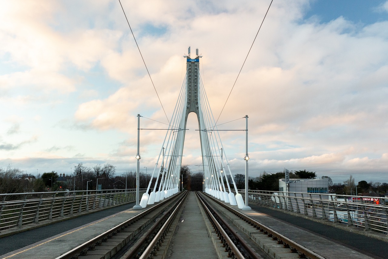 bridge  clouds  perspective free photo