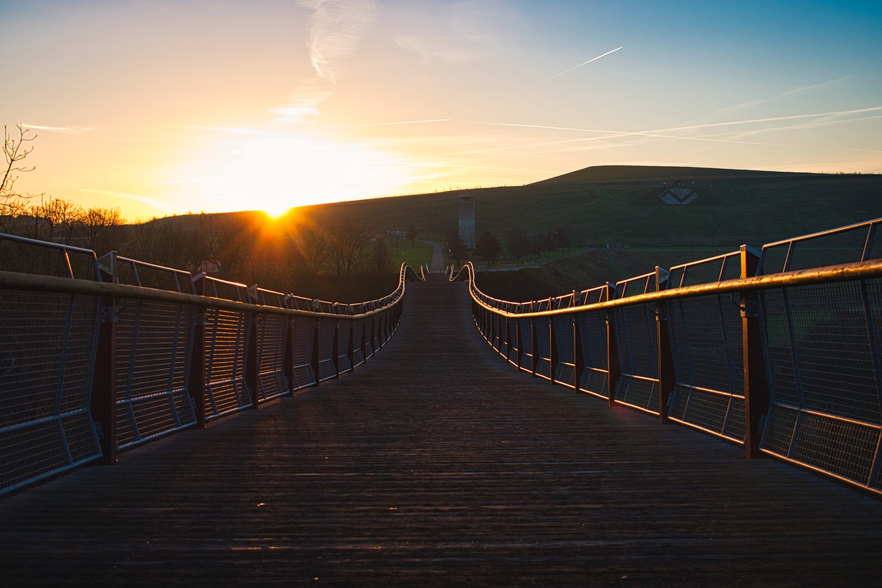 bridge  morning sun  sun rising free photo