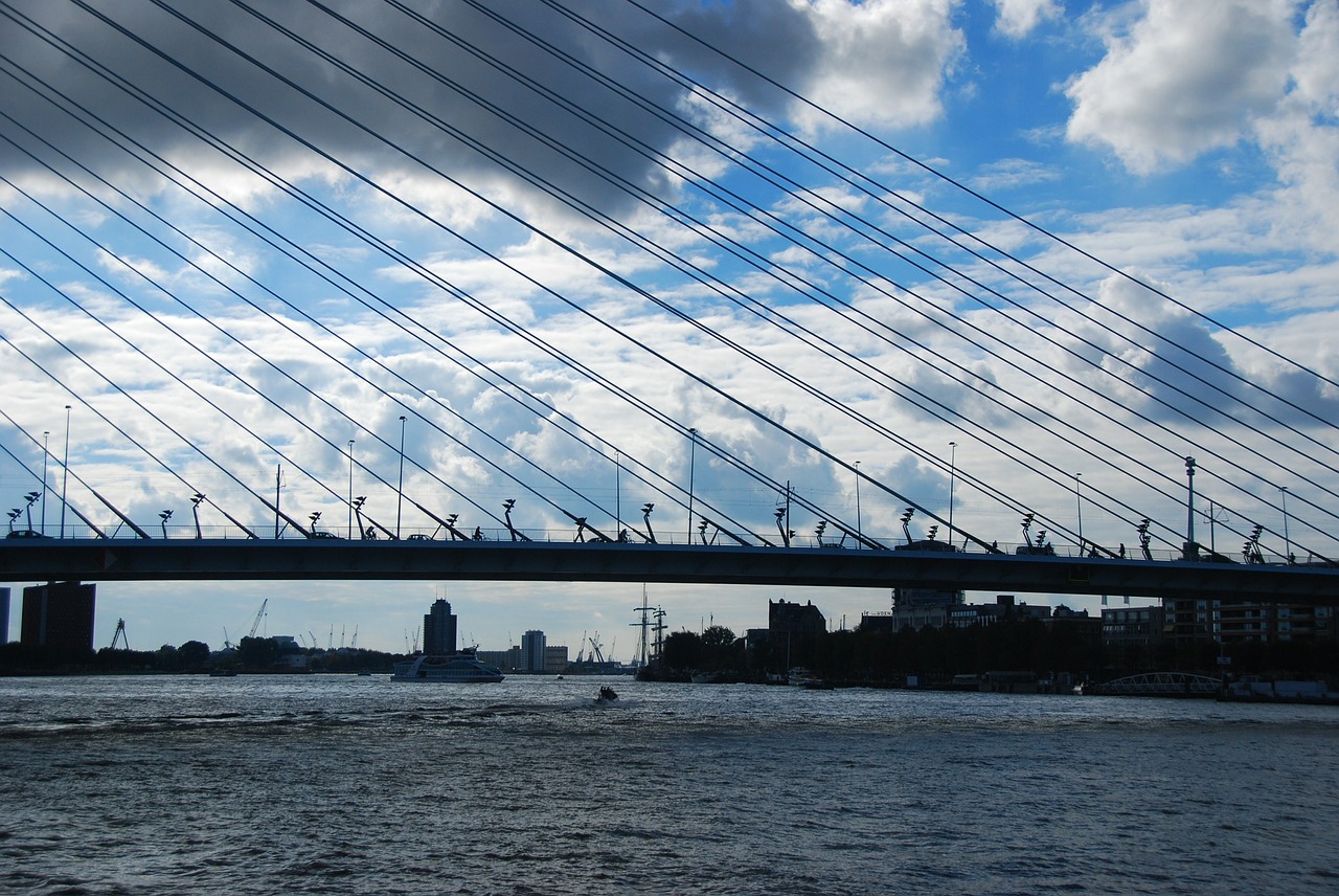 bridge rotterdam river crossing free photo