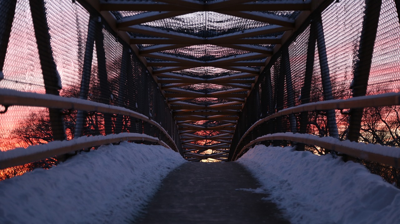 bridge  sunset  color free photo