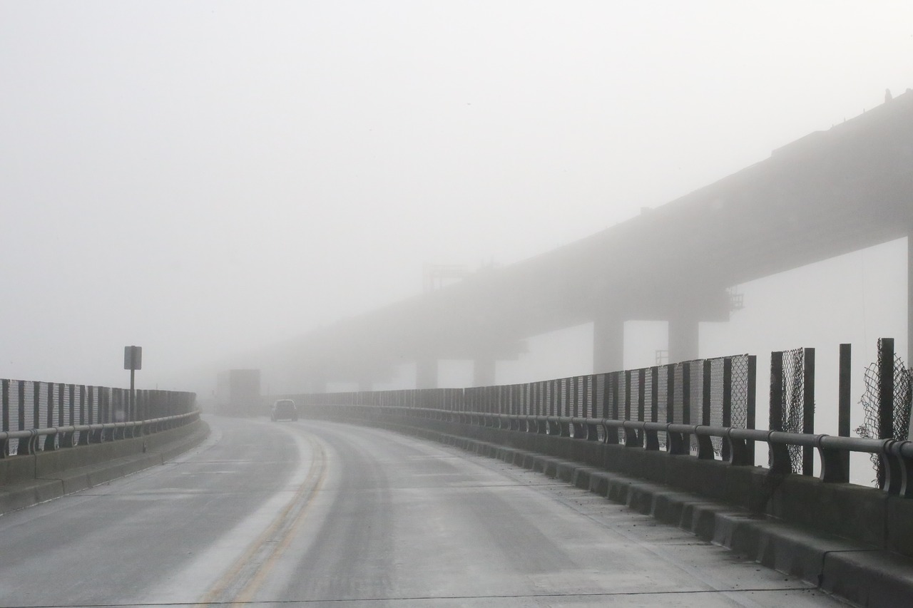 bridge  fog  infrastructure free photo