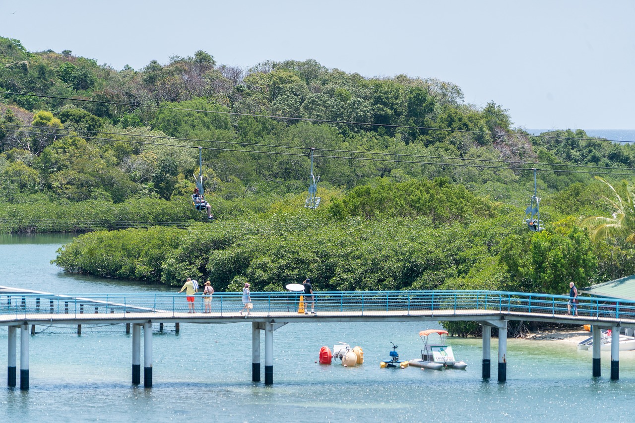 bridge  chair lift  beach free photo