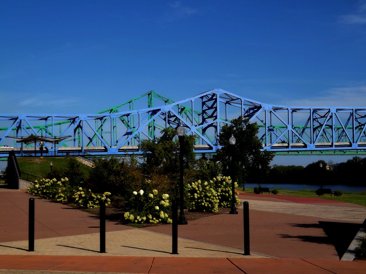 bridge river landscape free photo