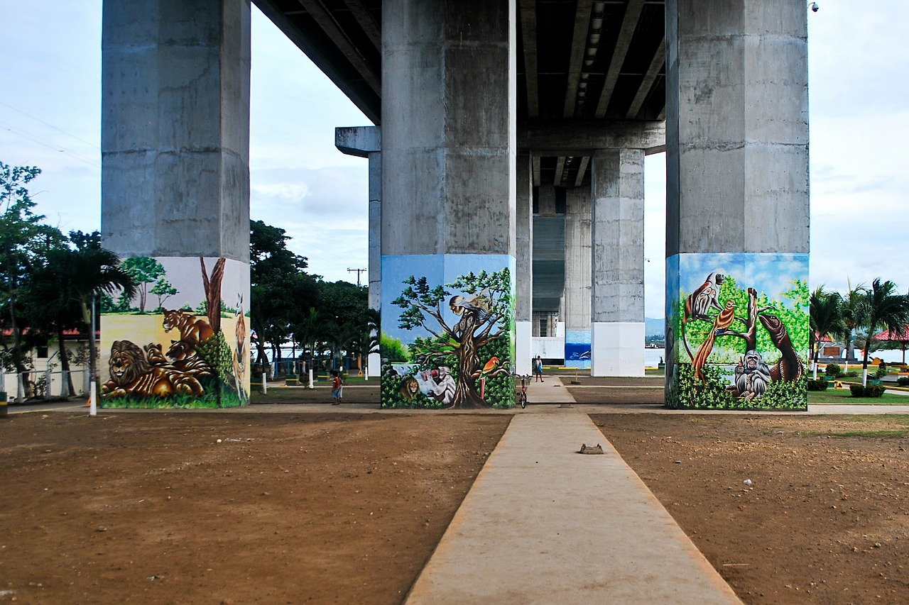 bridge graffiti park free photo