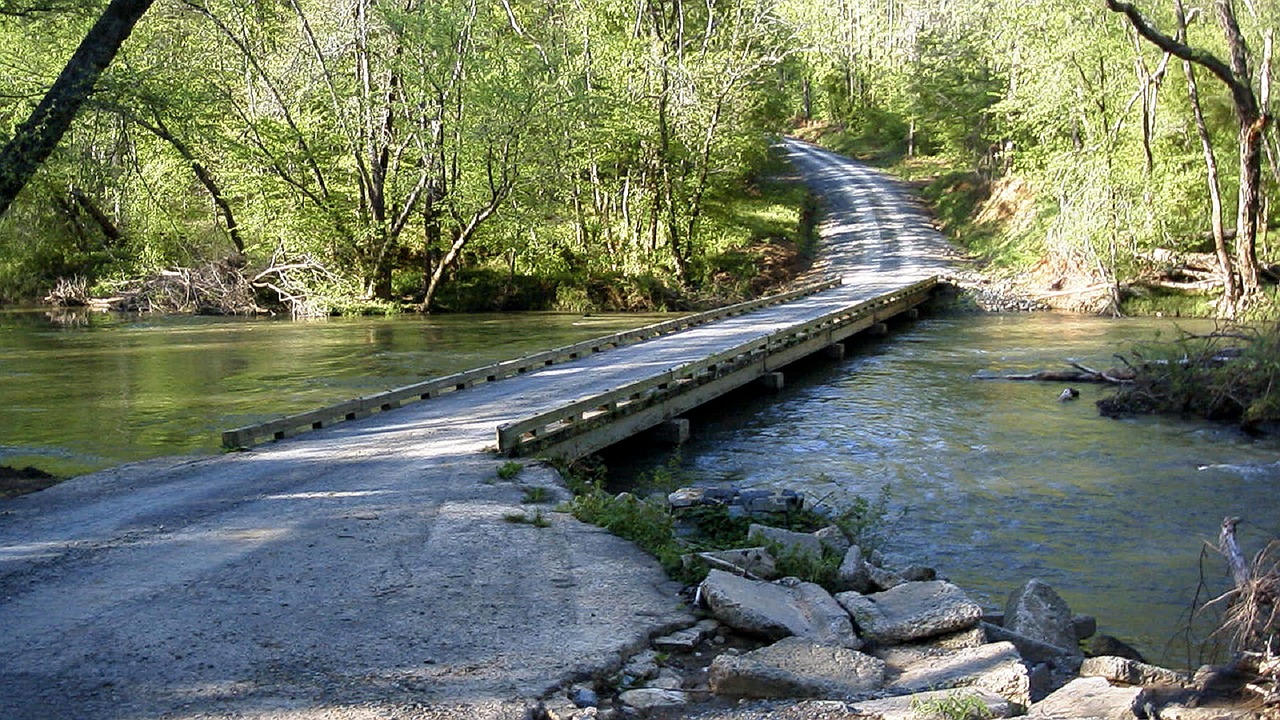 bridge stream rural free photo