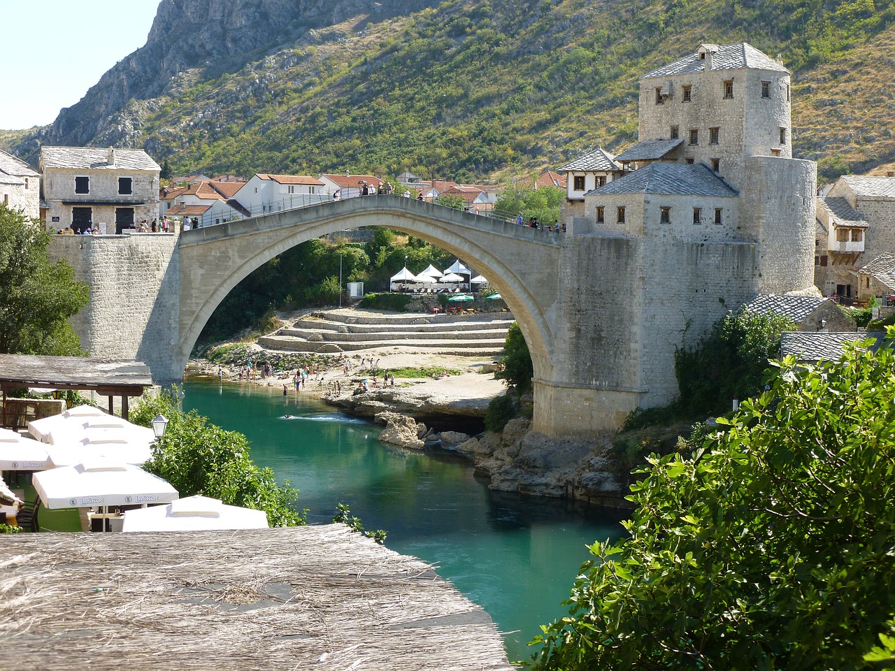 bridge bosnia mountain free photo