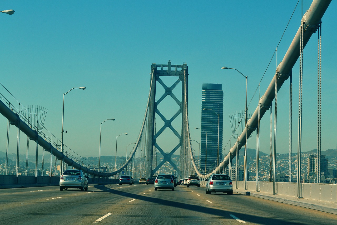 bridge cars street free photo