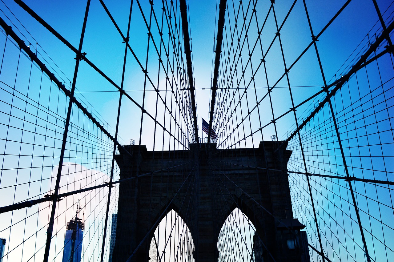 bridge brooklyn horizon line free photo