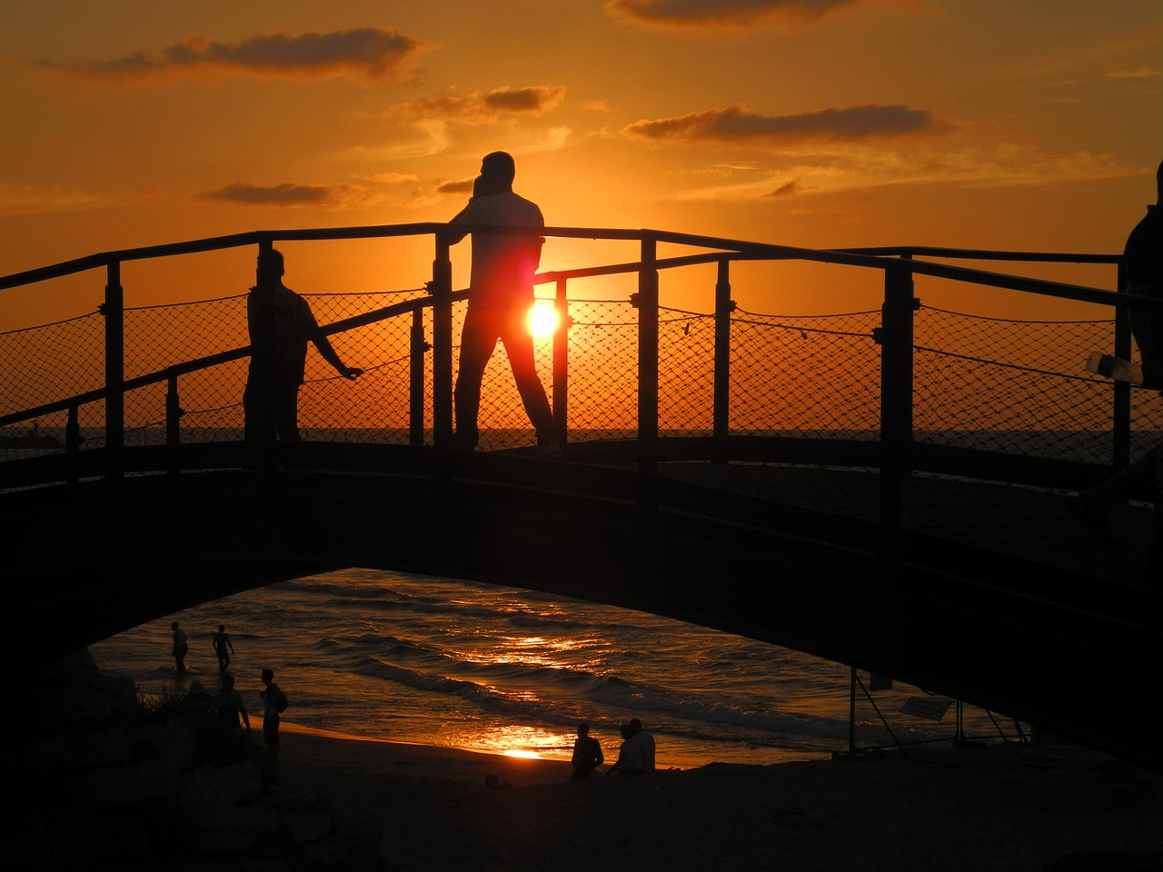 bridge abendstimmung dusk free photo